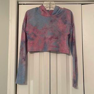 Tie-dye cropped hoodie